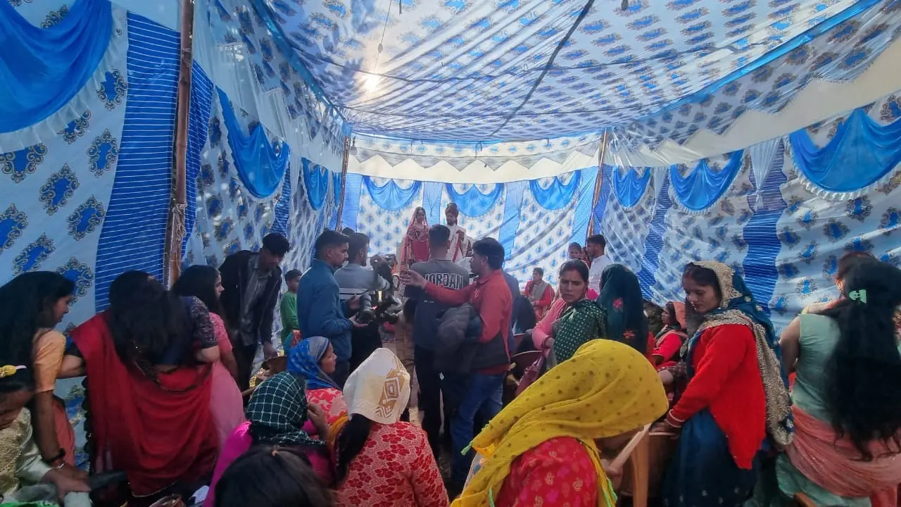 The village gathered to celebrate